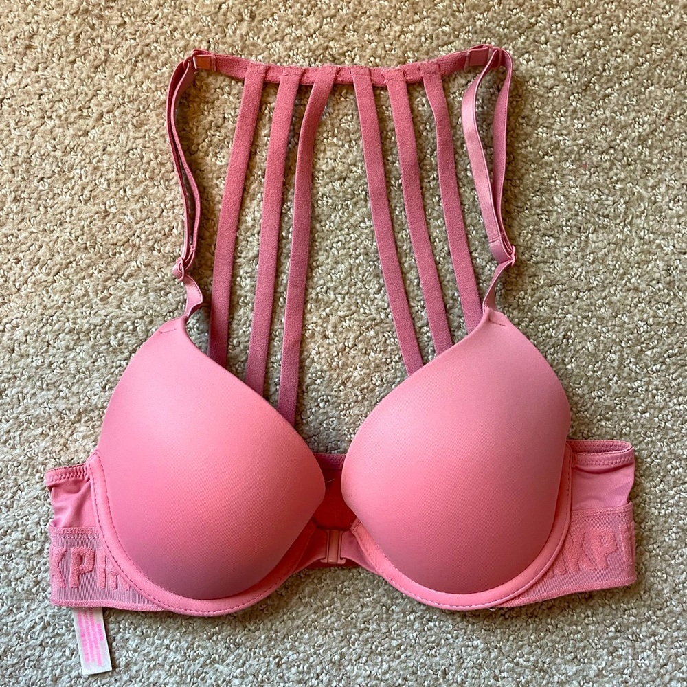 PINK front clip bra